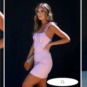 Sintra Striped Mini Dress - Fuchsia Vici